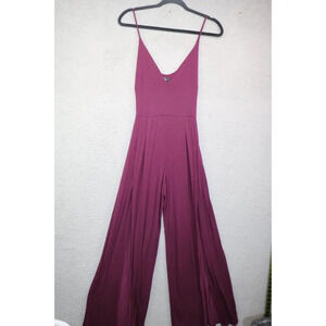 LuLus Purple Jumpsuit-High Slit Both Legs-Belted-Size Medium